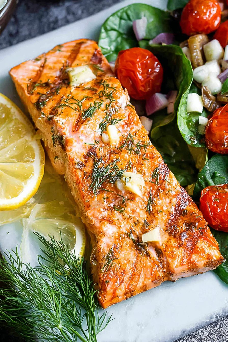 Juicy Grilled Salmon with Garlic Butter