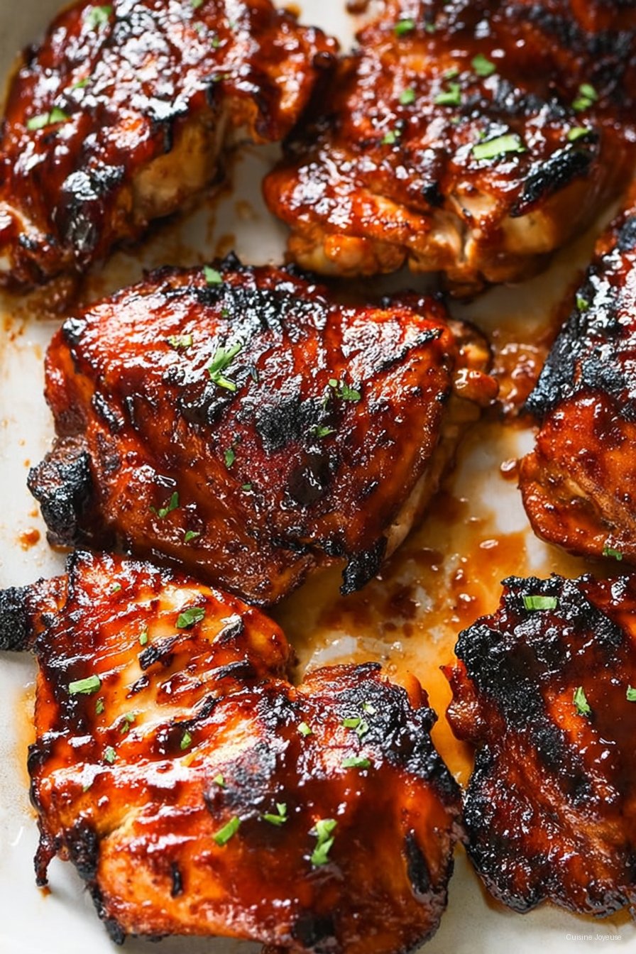 Caramelized BBQ Chicken Thighs in the Oven