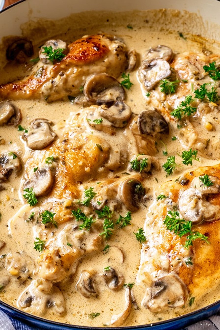 Chicken with Garlic Mushroom Sauce