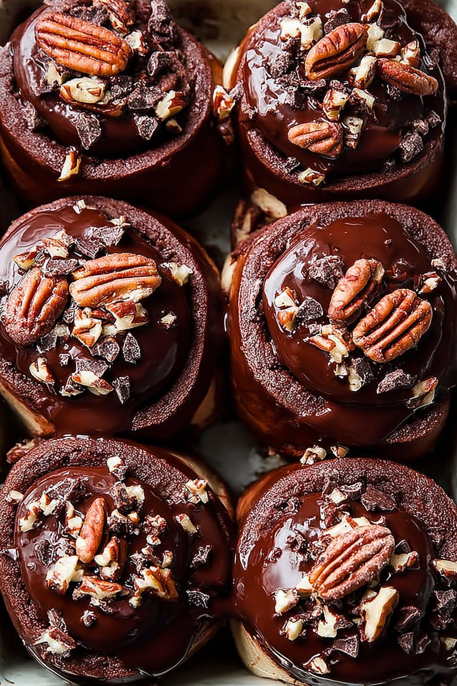 Chocolate Pecan Cinnamon Rolls