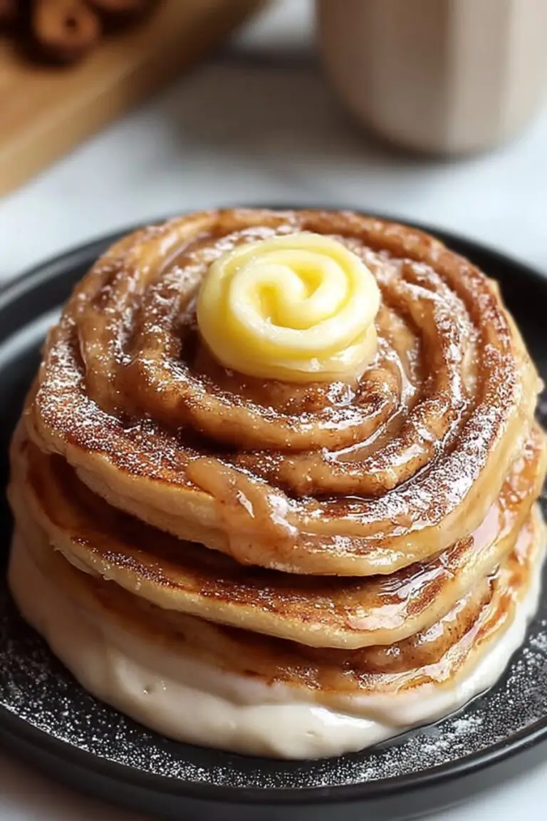 Fluffy Cinnamon Roll Pancakes