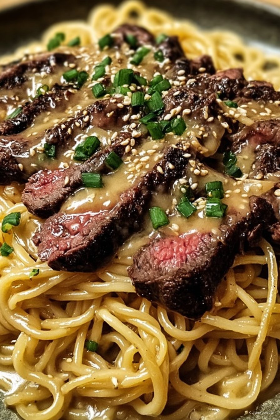 Garlic Butter Steak Lightning Noodles