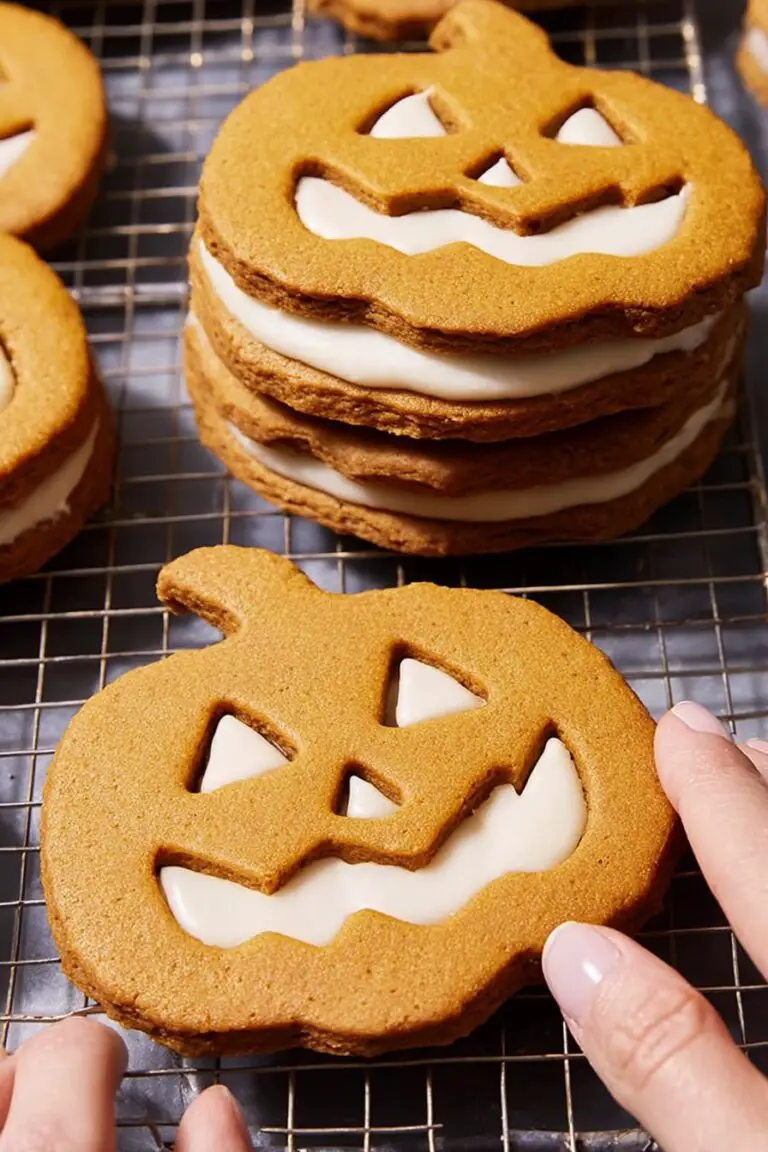 Jack-O’-Lantern Sandwich Cookies