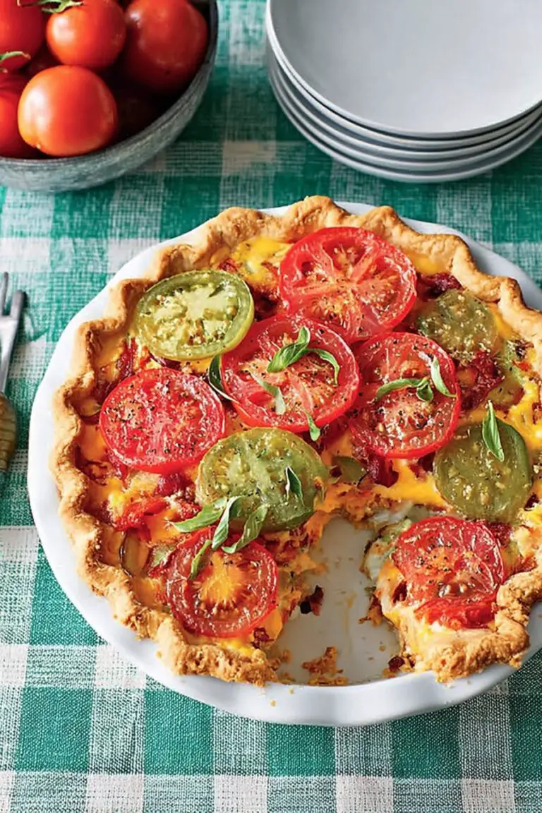 Tomato, Cheddar, And Bacon Pie
