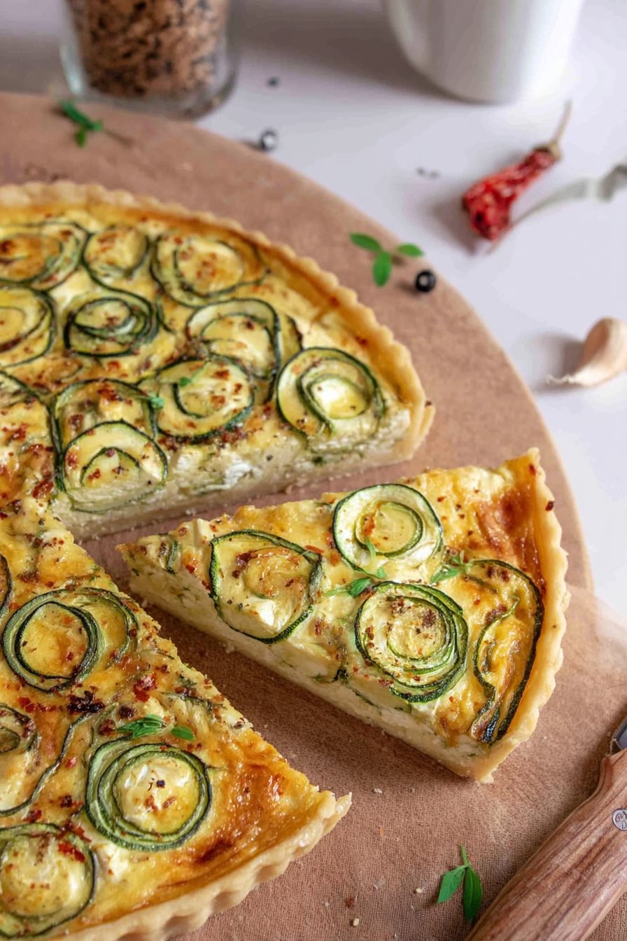 Easy Zucchini Feta Quiche