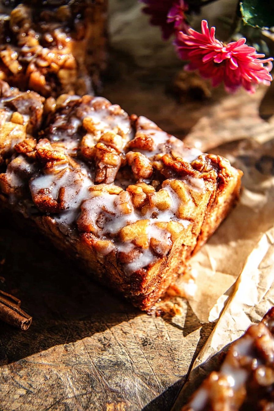 Glazed Honeycrisp Apple Fritter Cake