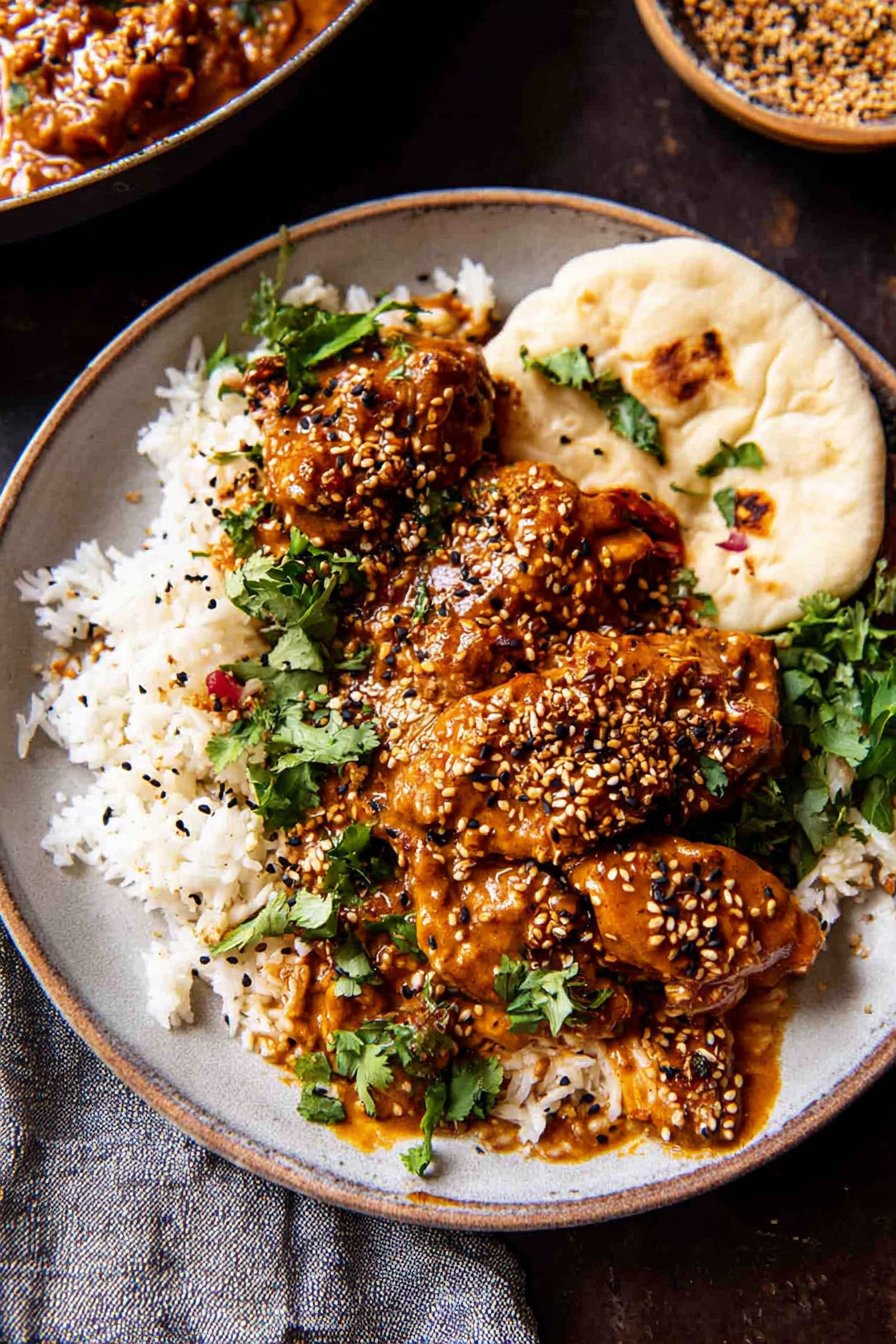 One Pan Spicy Sesame Butter Chicken
