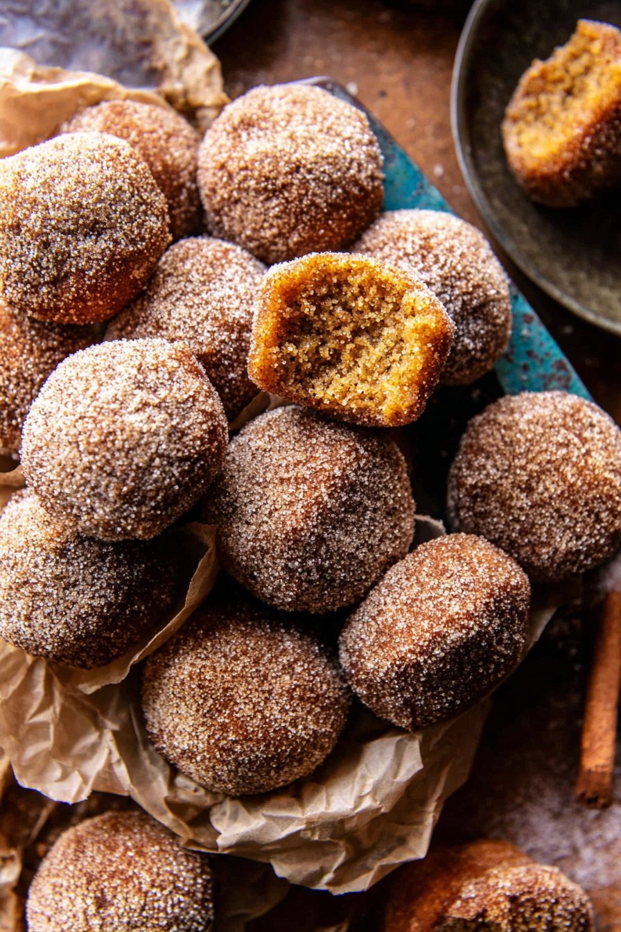 Baked Cinnamon Sugar Apple Cider Doughnut Holes