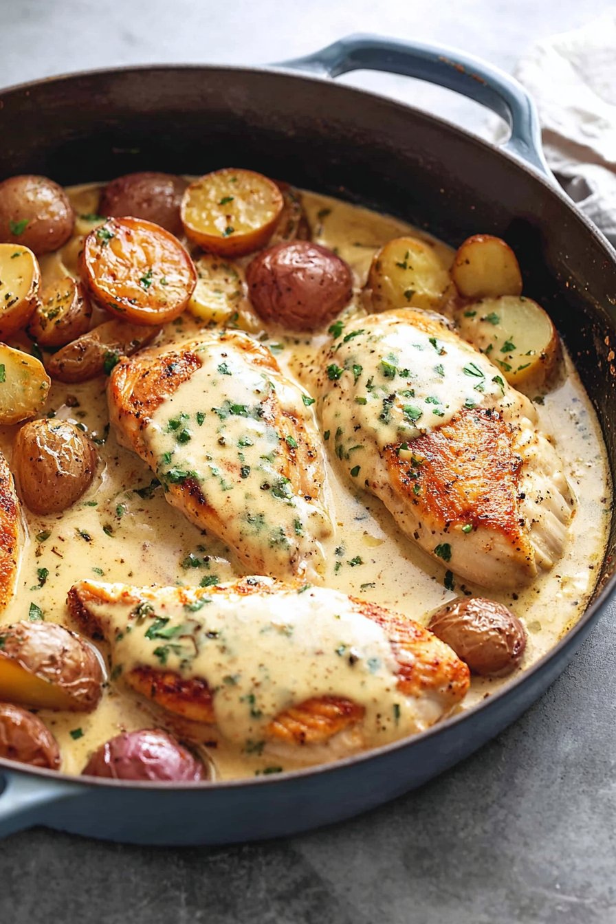 Chicken and Potatoes with Dijon Cream Sauce