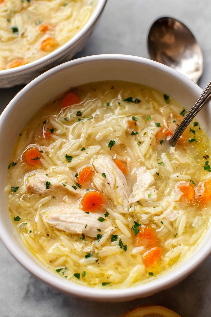 Lemon Chicken Orzo Soup