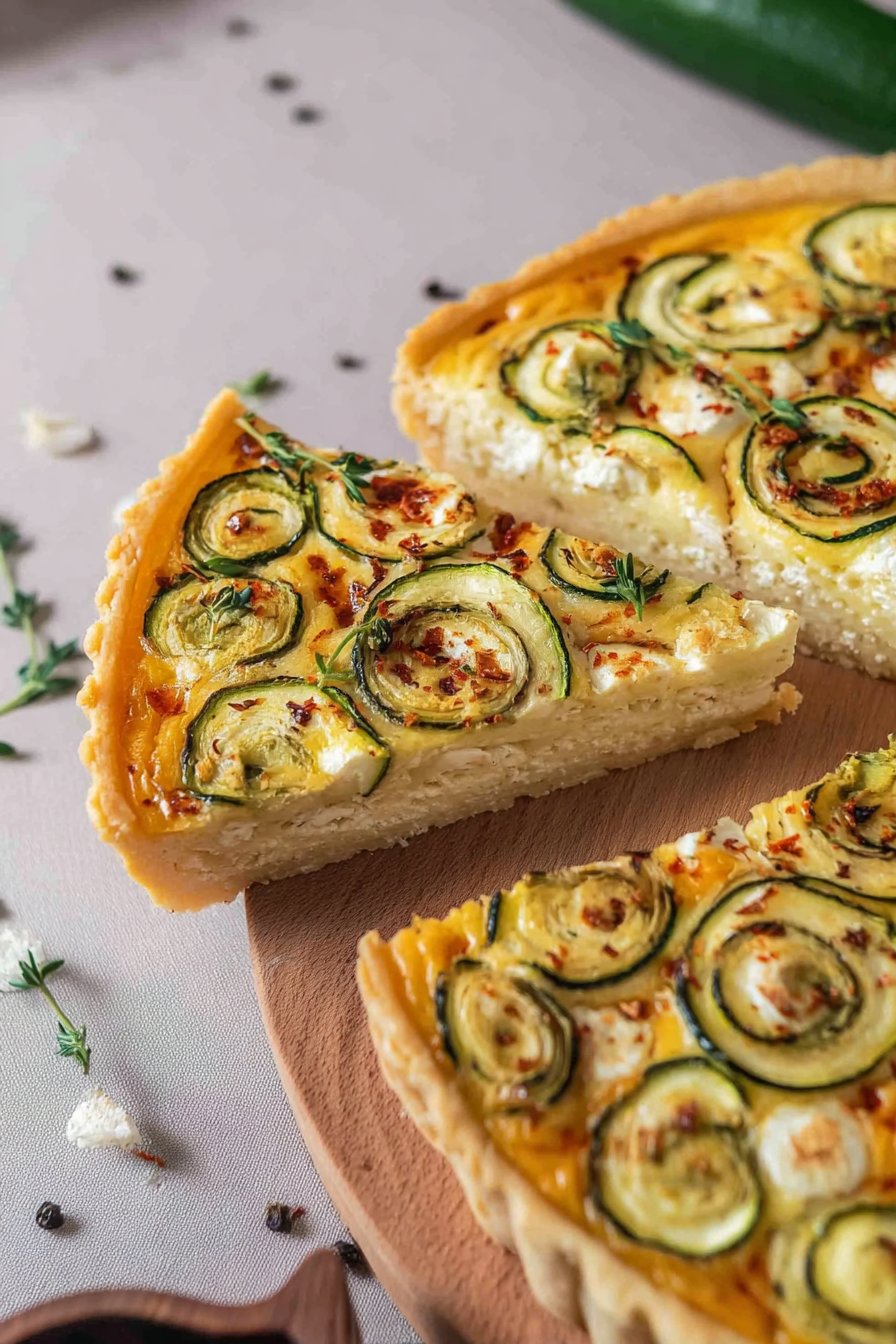 Easy Zucchini Feta Quiche