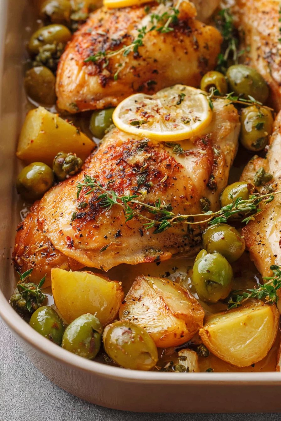 Oven-Baked Chicken with Green Olives