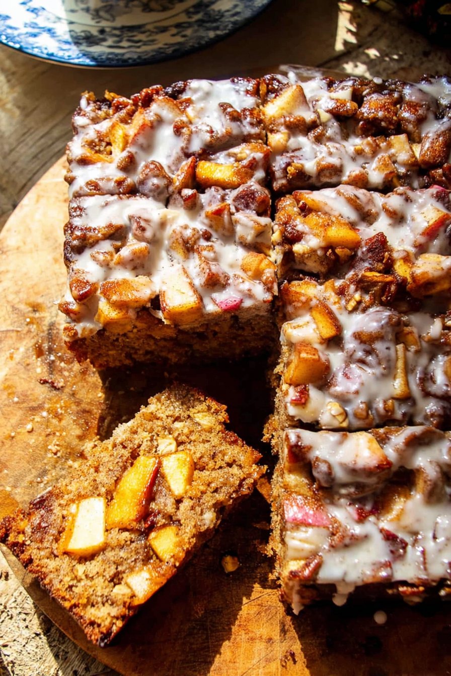 Glazed Honeycrisp Apple Fritter Cake