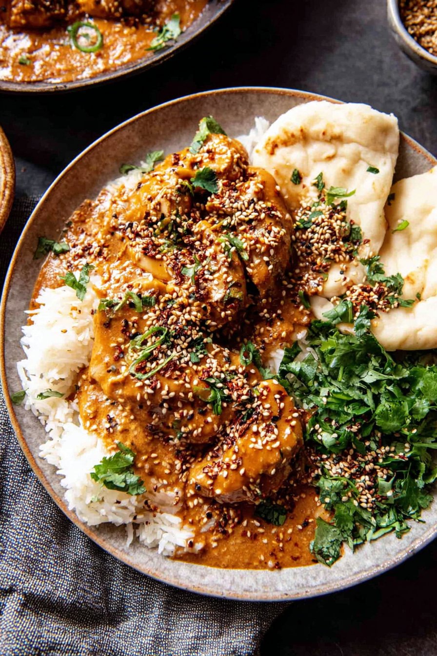 One Pan Spicy Sesame Butter Chicken