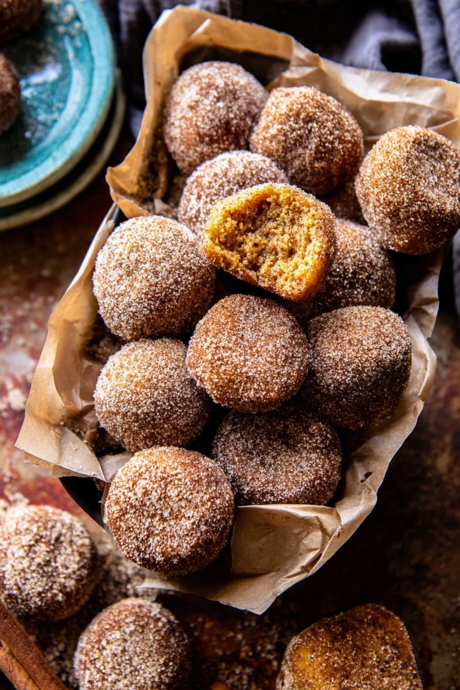 Baked Cinnamon Sugar Apple Cider Doughnut Holes