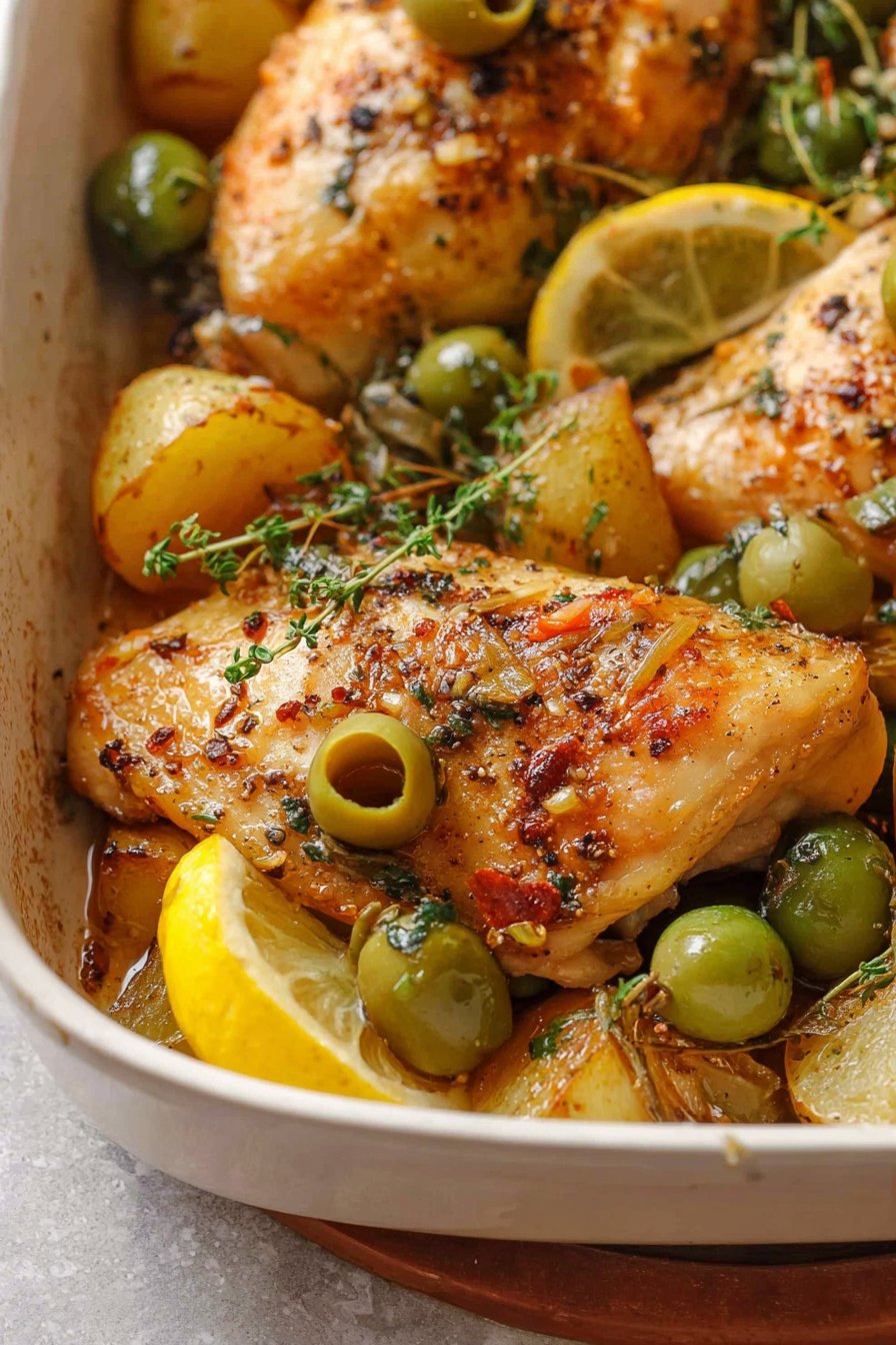 Oven-Baked Chicken with Green Olives