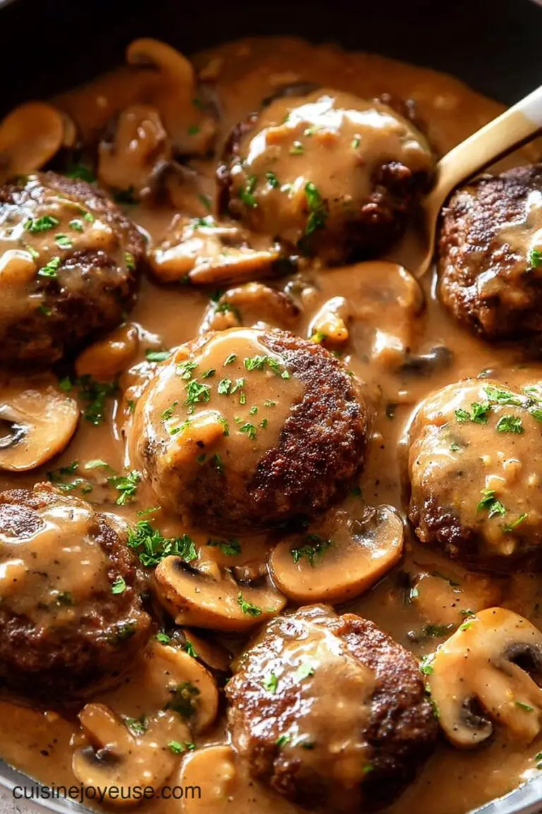 Mushroom Gravy Smothered Rissoles
