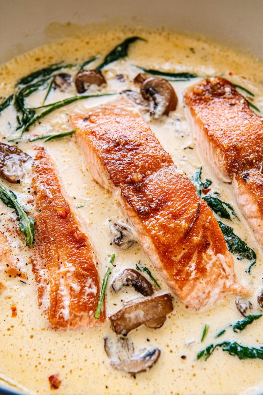 Tuscan Salmon with Parmesan Cream Sauce