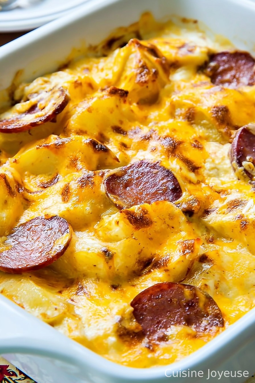 Cheesy Potatoes with Smoked Sausage