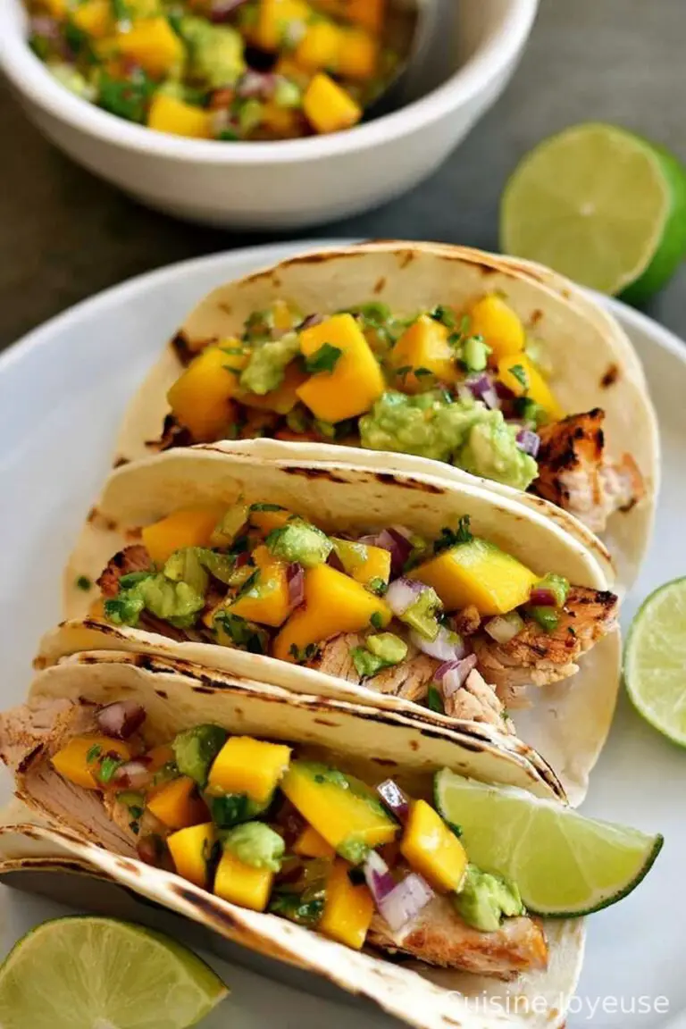 Chicken Tacos with Mango Avocado Salsa