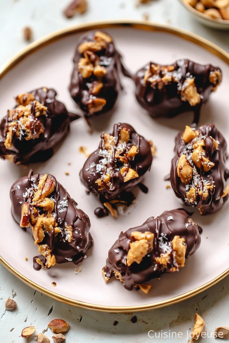 Chocolate Covered Dates Stuffed with Peanut Butter