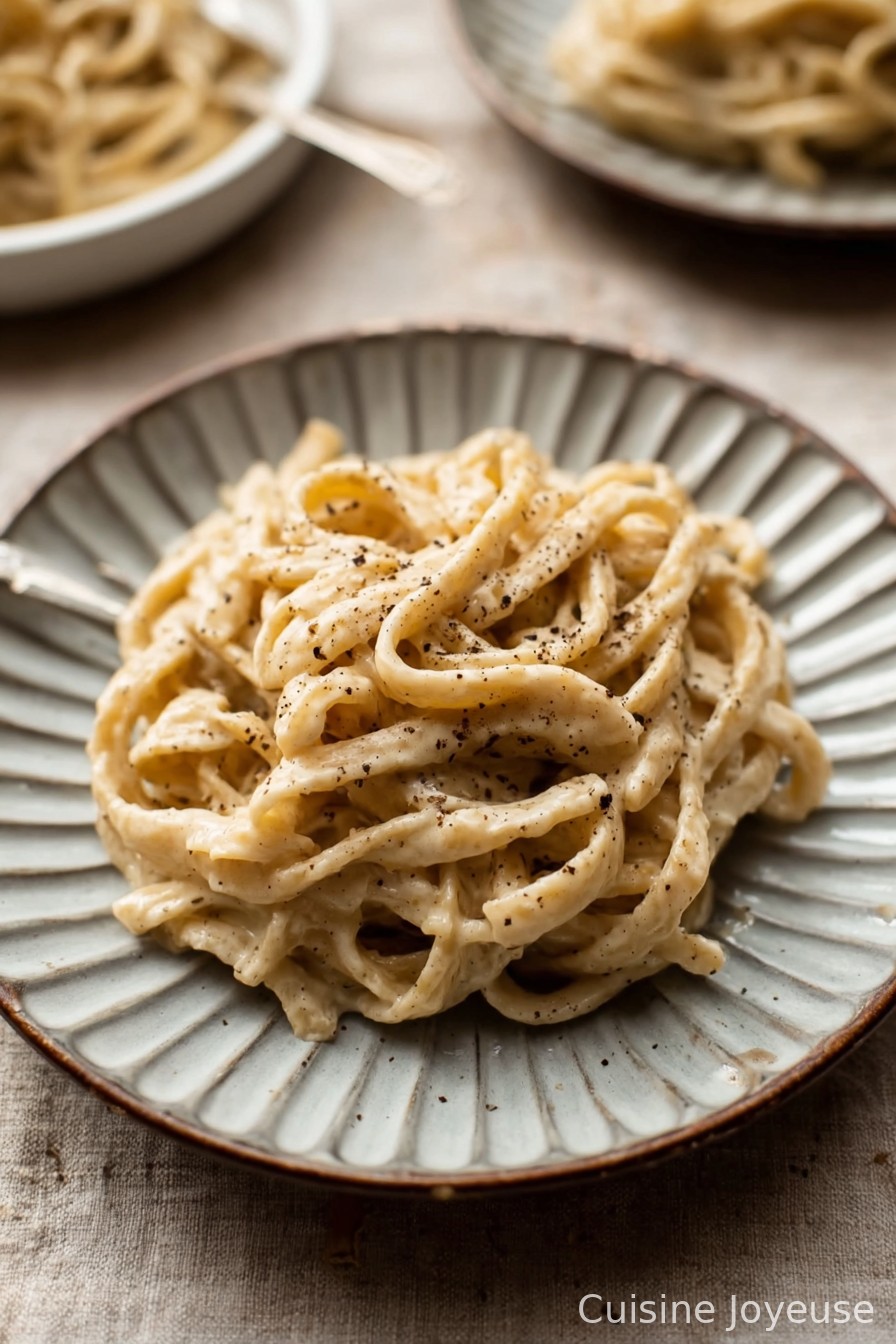 Creamy Nut-Free Vegan Cacio e Pepe Recipe