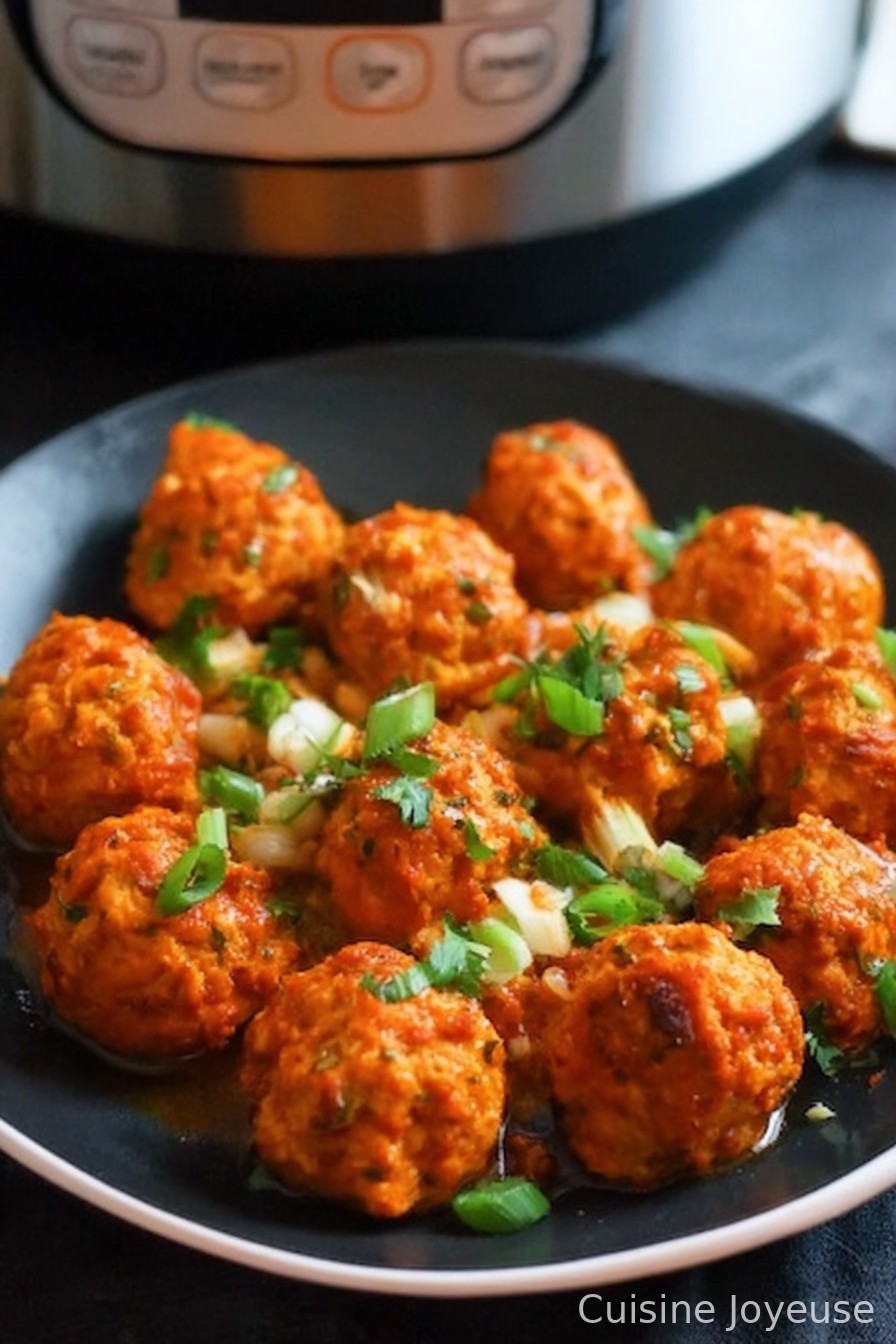 Instant Pot Buffalo Chicken Meatballs (Paleo, Whole30, Keto)