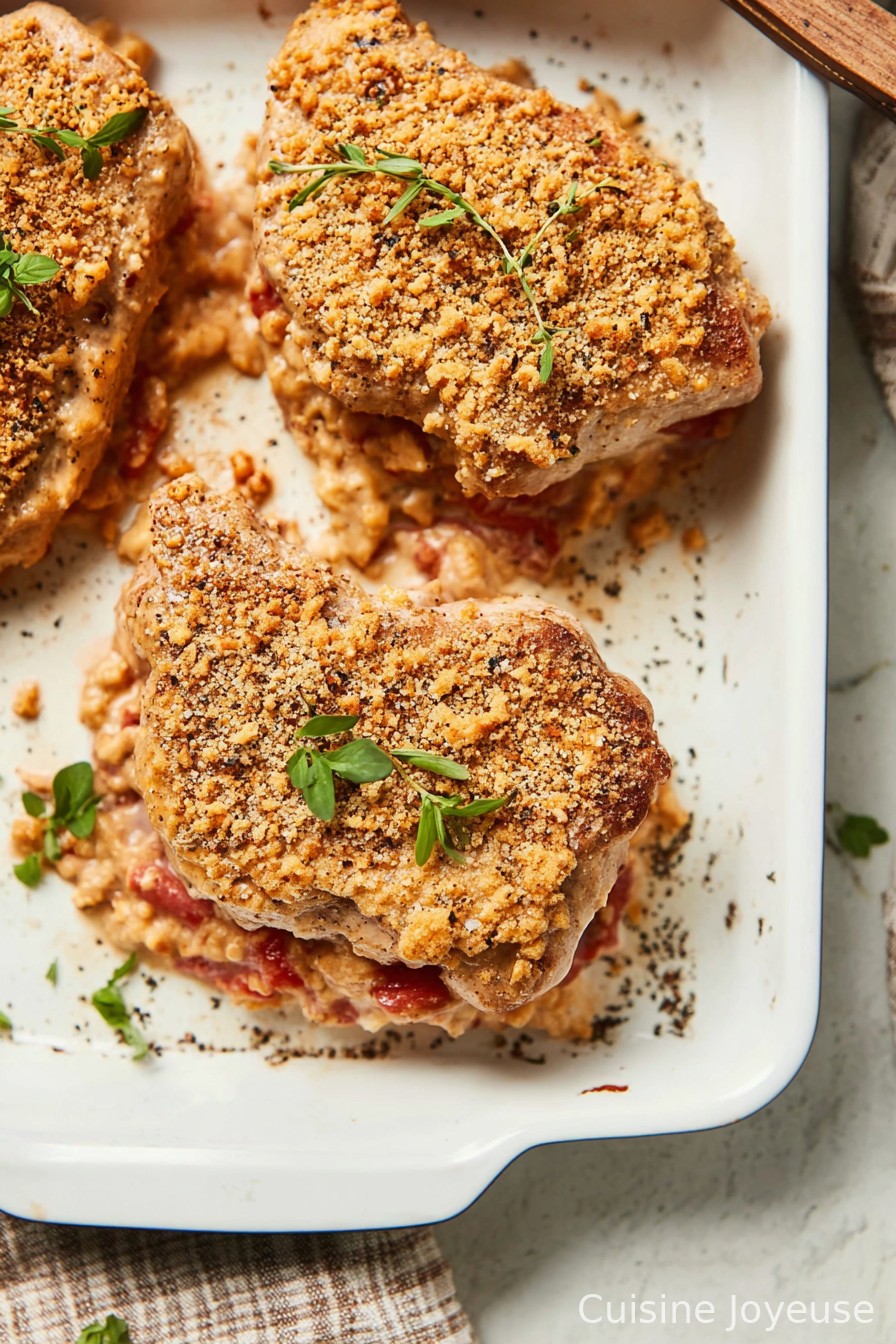 Lighter Stuffed Pork Chops