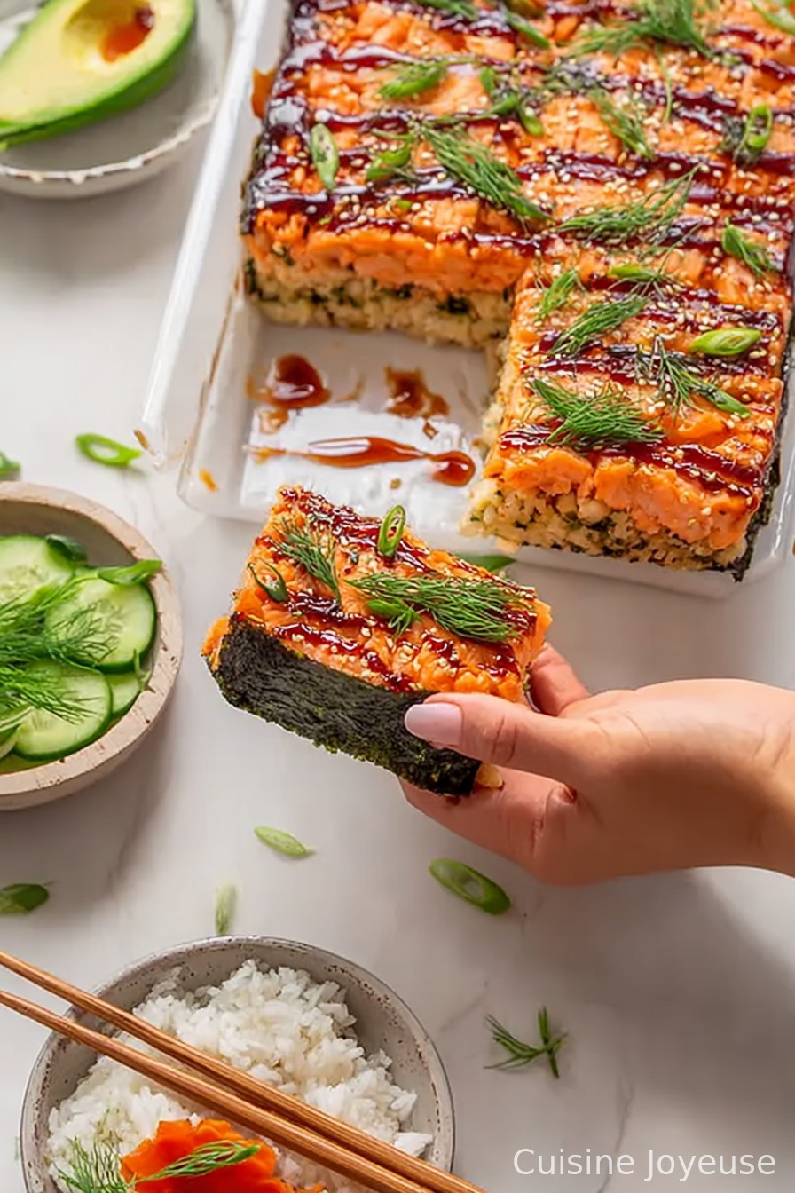 Salmon Sushi Bake
