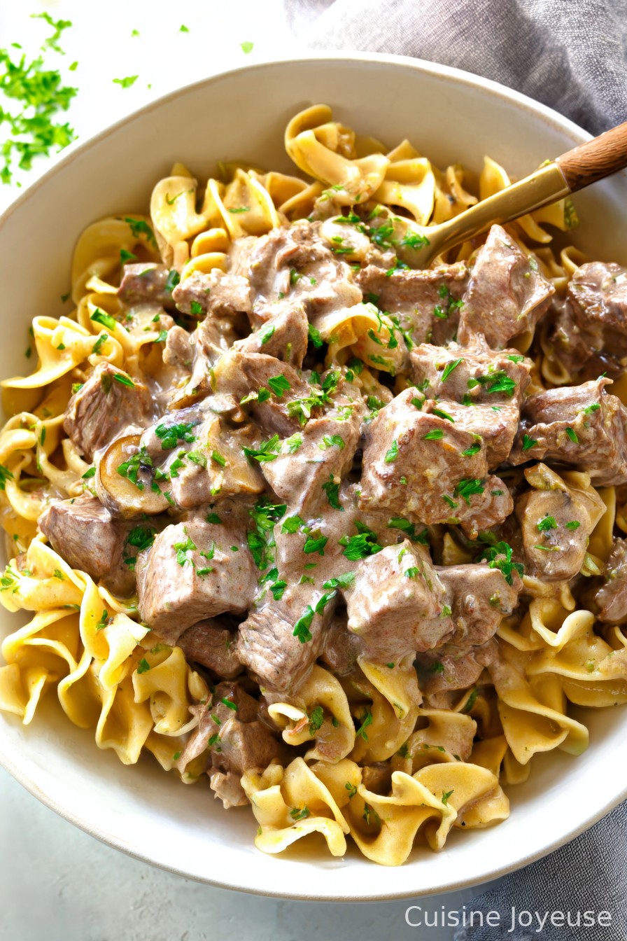 Slow Cooker Beef Stroganoff