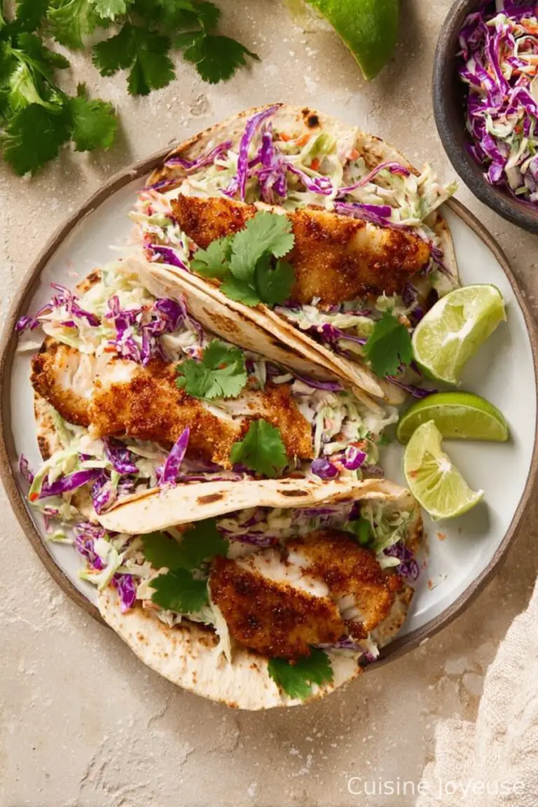 Air Fryer Fish Tacos with Cilantro Lime Slaw