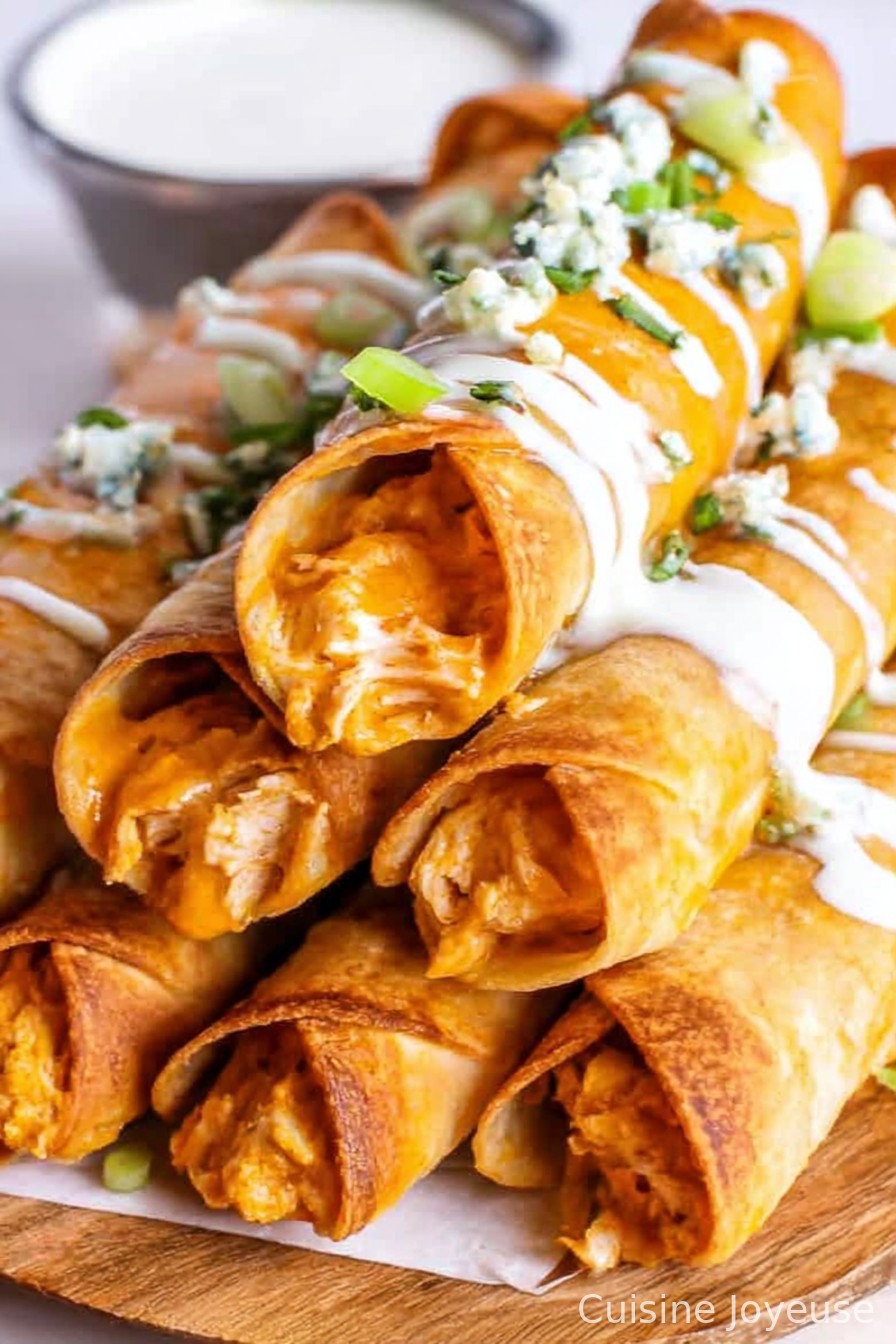 Baked Buffalo Chicken Taquitos