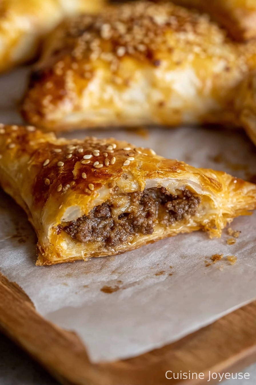 Cheeseburger Puff Pastry Pockets