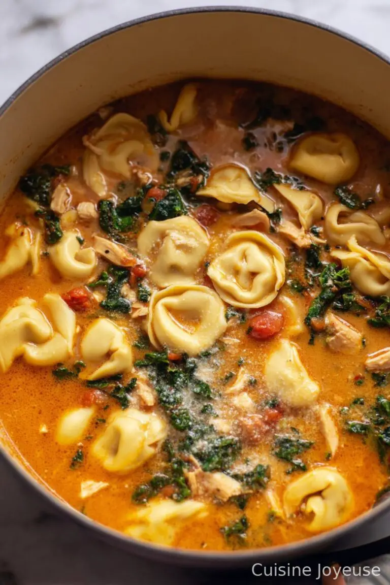 Fire Roasted Chicken Tortellini Soup