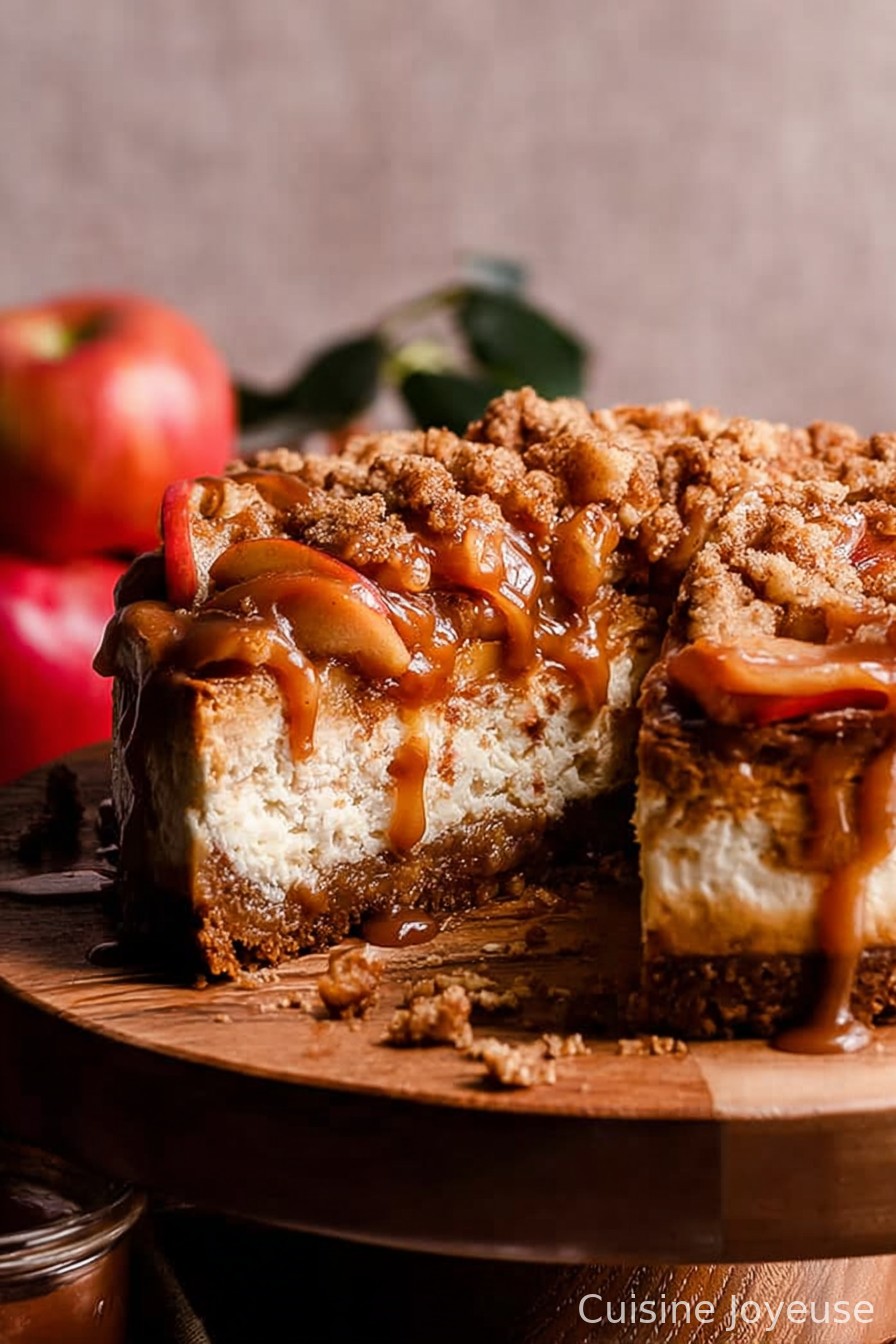 salted caramel apple pie cheesecake