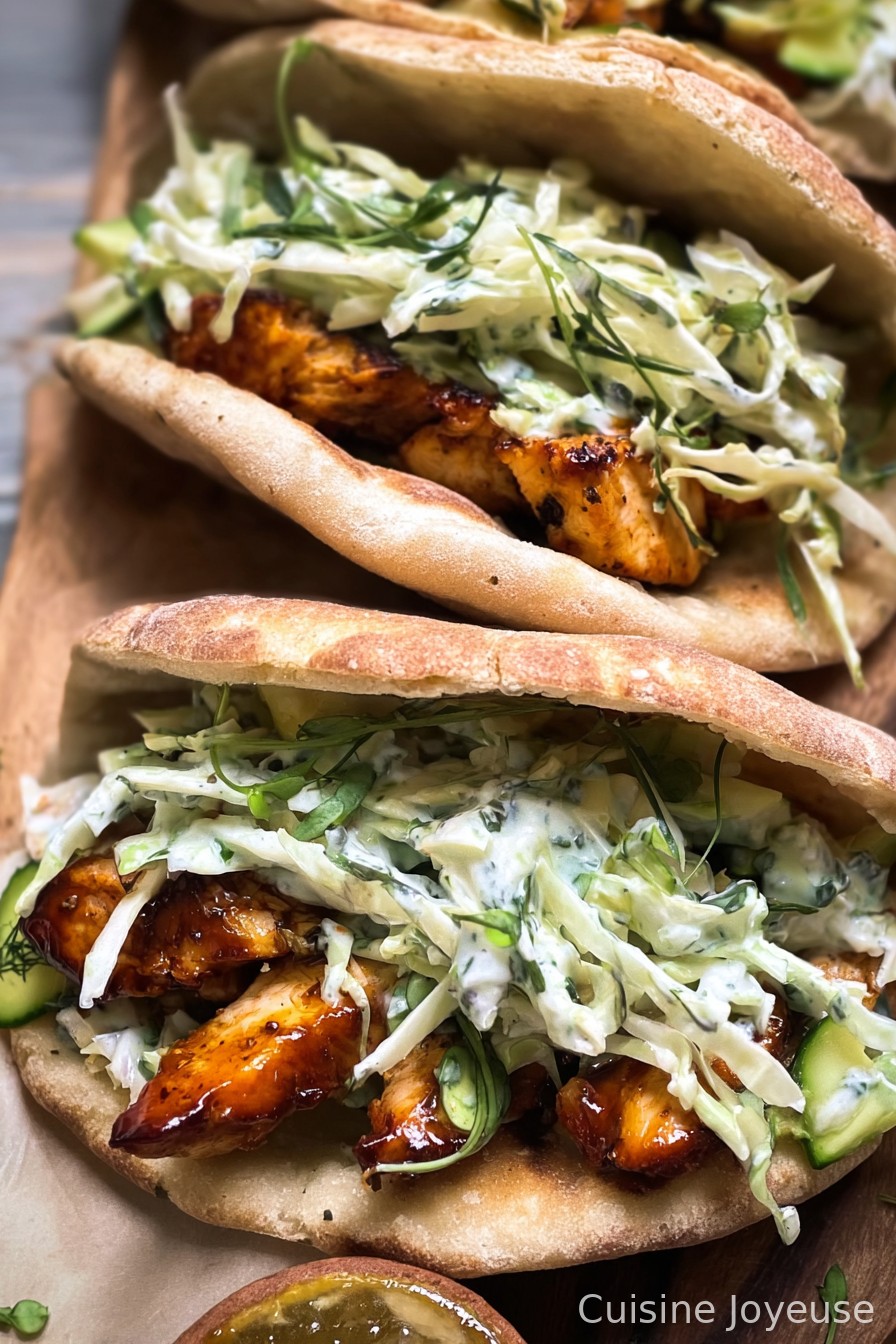 Sheet Pan Chicken Pitas with Herby Ranch Slaw