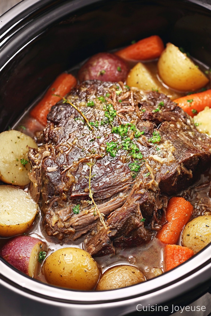 Slow Cooker Beef Roast with Potatoes and Carrots