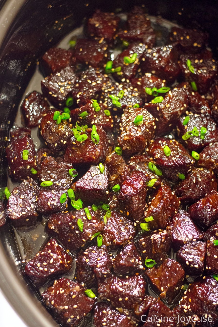 Slow Cooker Honey Garlic Steak Bites