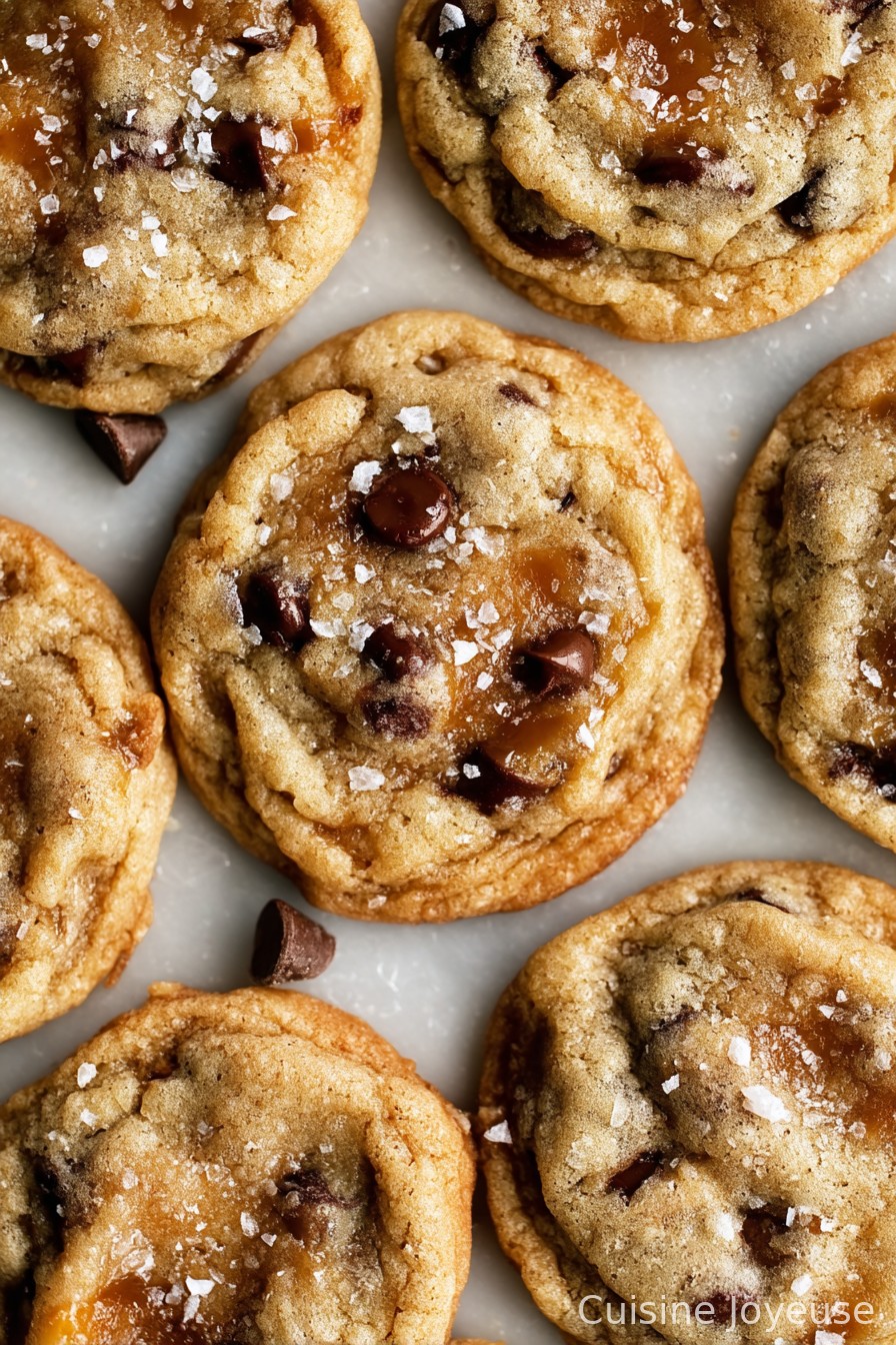 The Best Chewy Salted Caramel Chocolate Chip Cookies