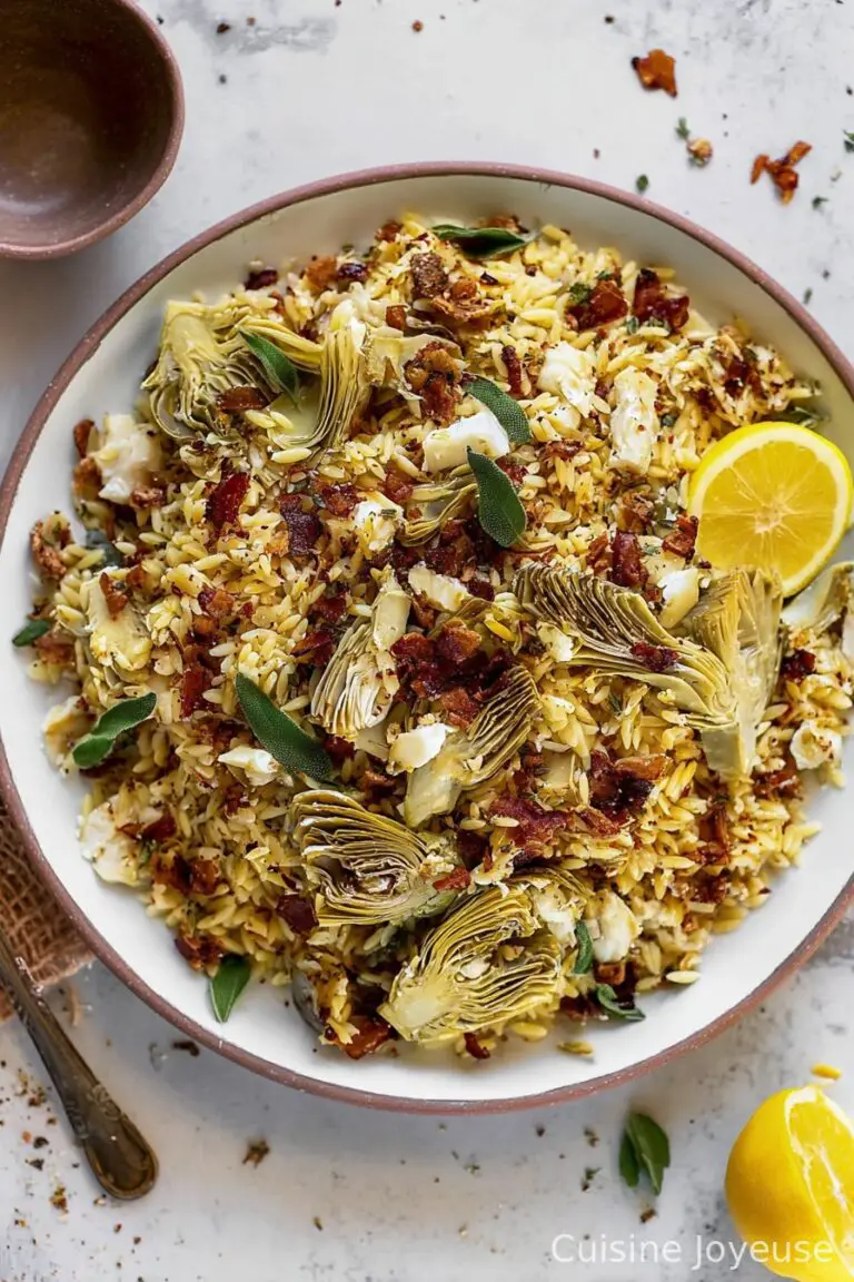 Crispy Orzo with Artichokes and Lemon