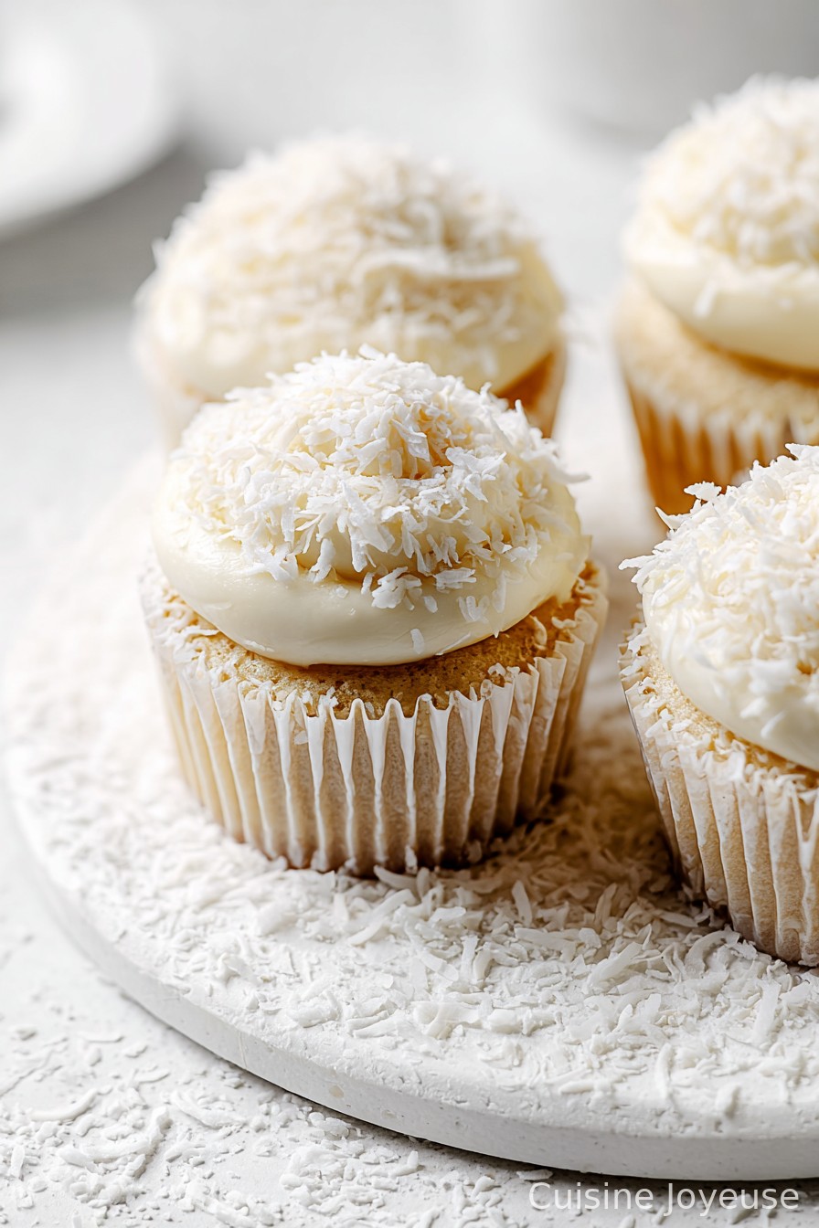 Coconut Cupcakes with Coconut Cream Cheese Frosting