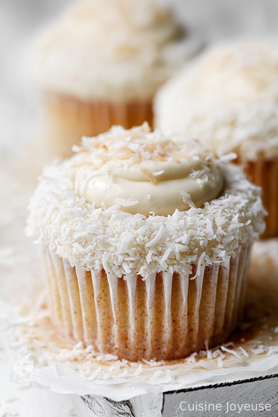 Coconut Cupcakes with Coconut Cream Cheese Frosting