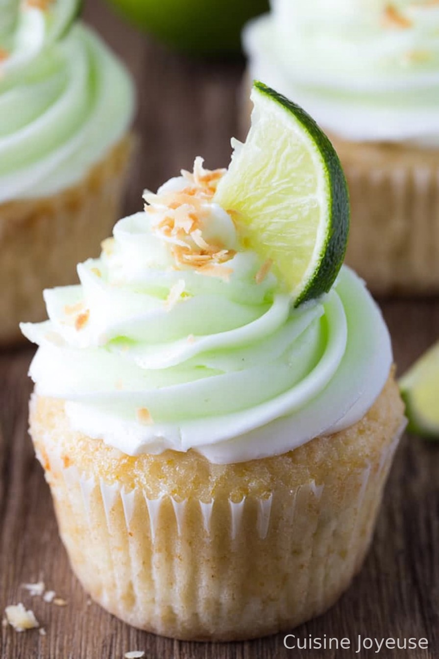 Coconut Cupcakes with Lime Buttercream Frosting