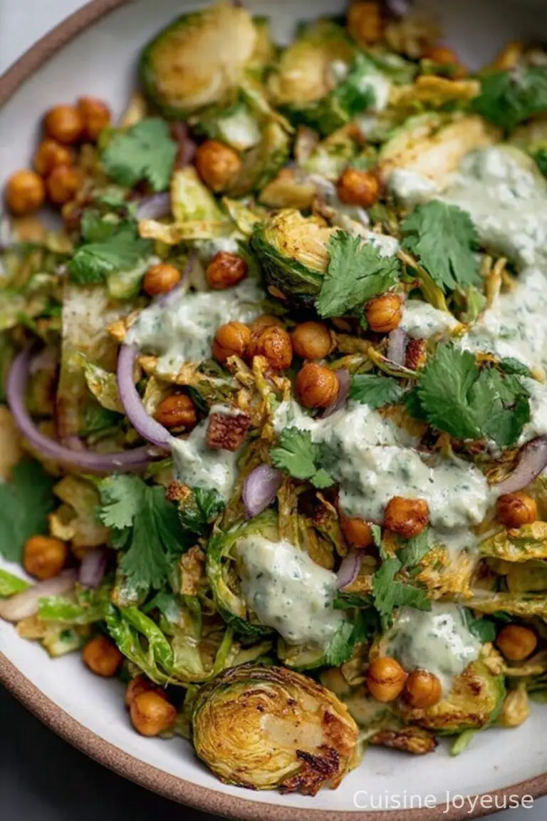 Crispy Shaved Brussels Sprout Salad with Cilantro Lime Dressing