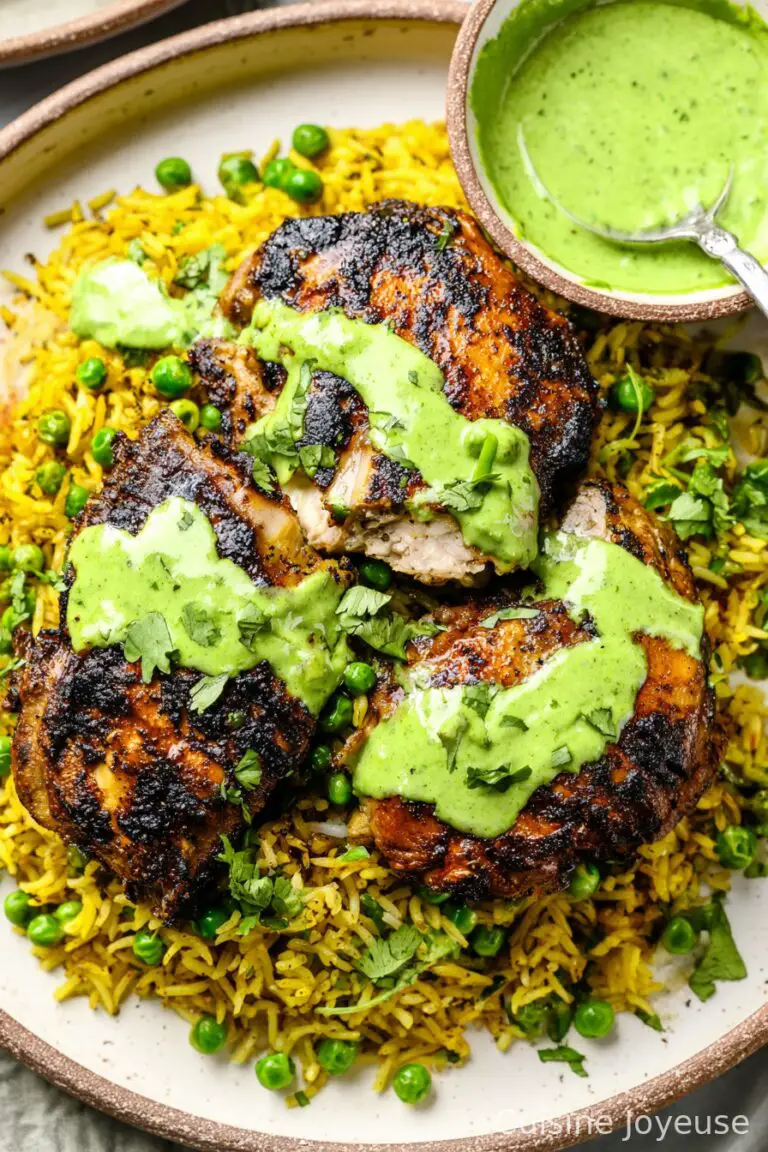 Peruvian Chicken & Rice with Green Sauce