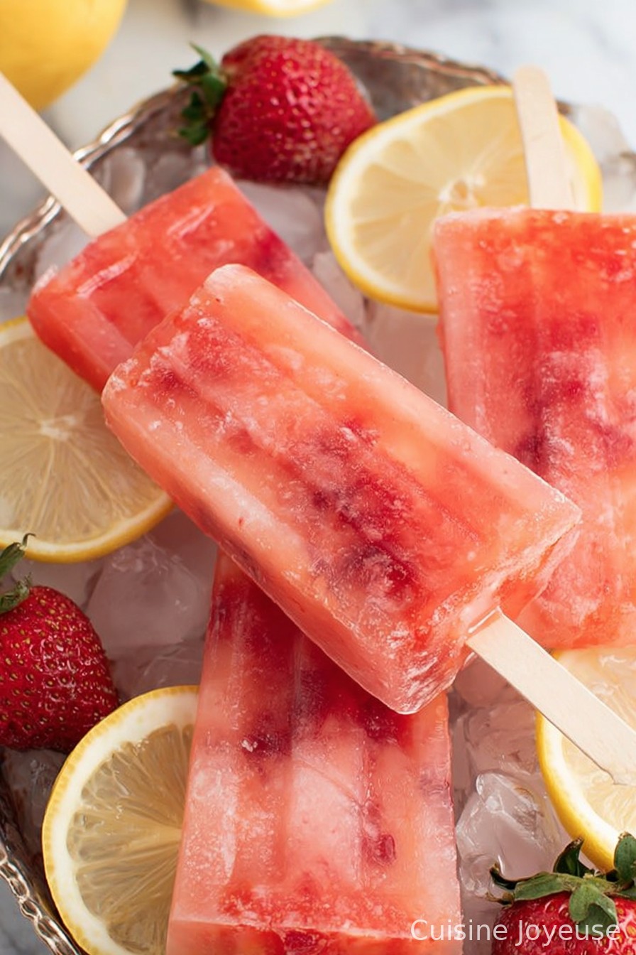 Strawberry Lemonade Popsicles